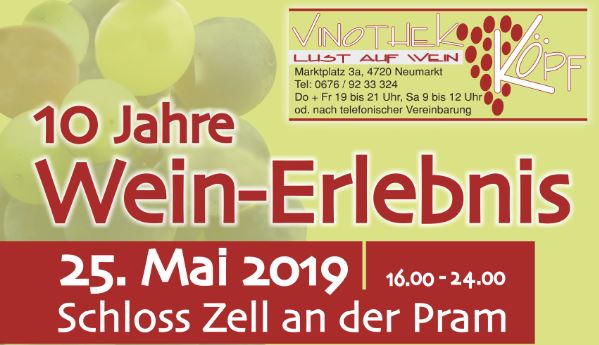 Weinerlebnis 2019 Schloss Zell